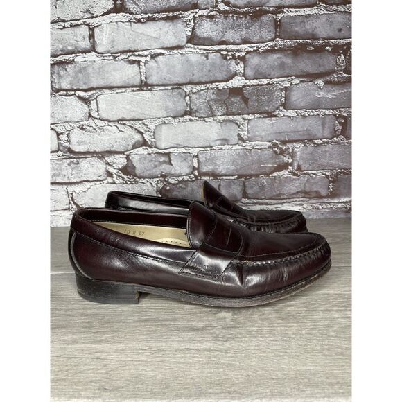 SAS Classics Burgundy Brown Handsewn Leather Penny Loafers Shoes Men 10N US/43EU - Picture 1 of 16